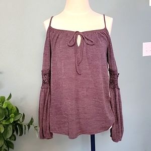 Cold shoulder long sleeve top